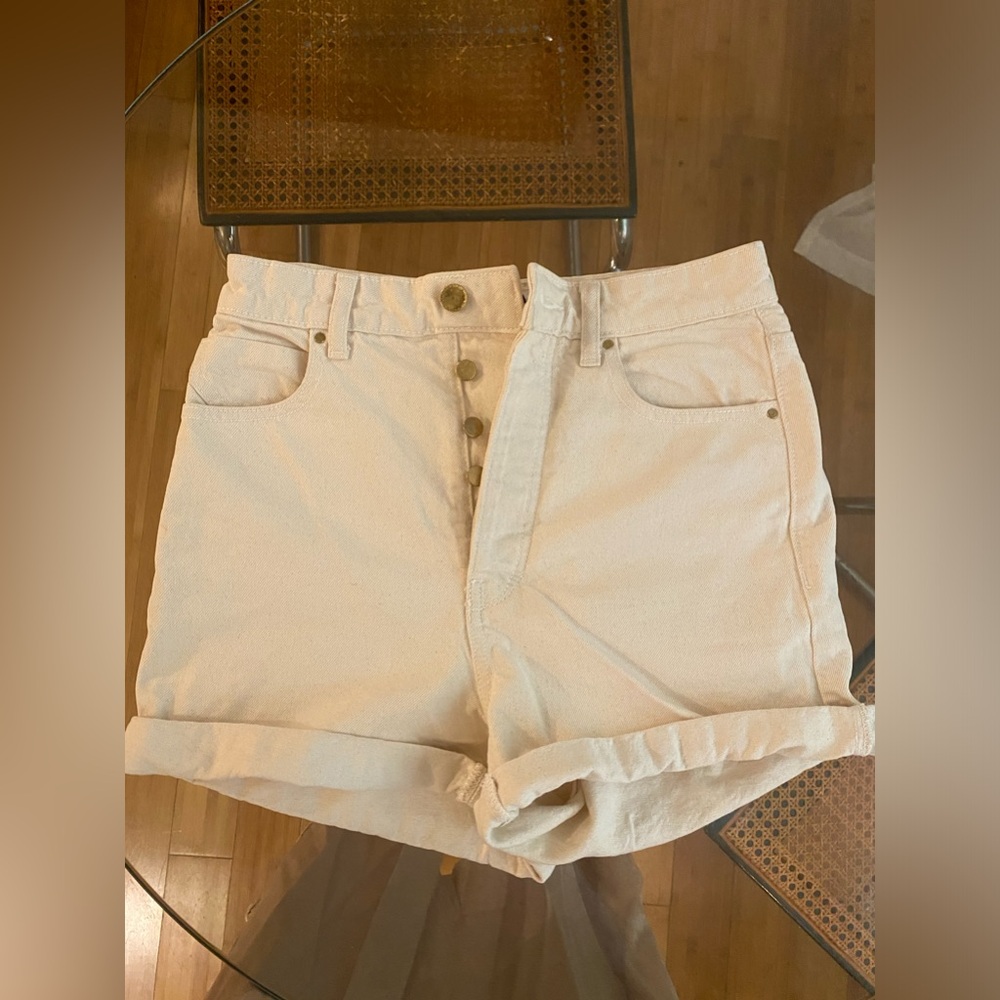 Zara Creme Jean Shorts